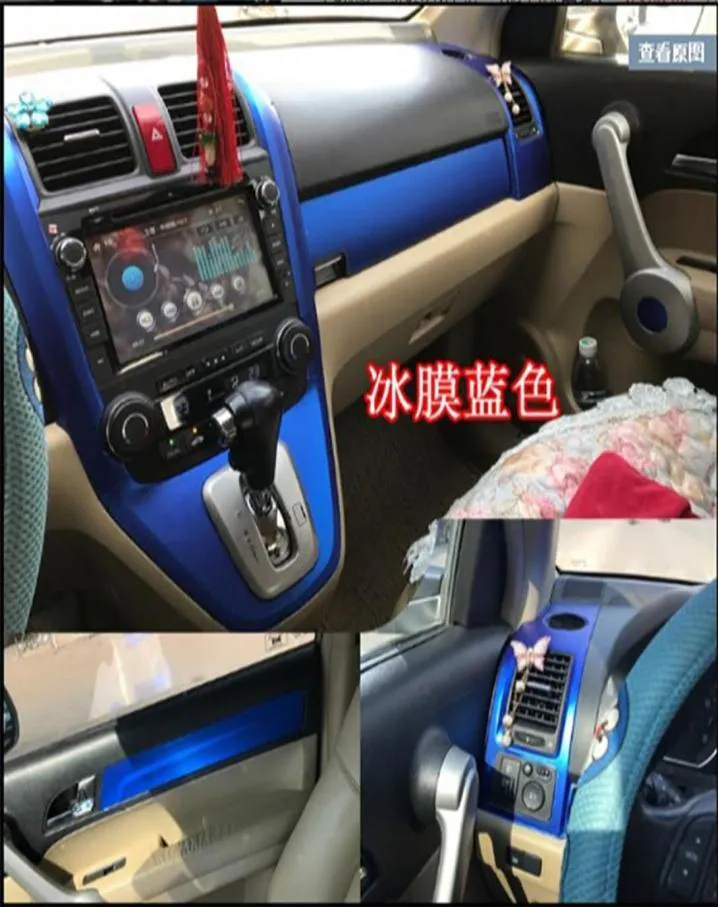 Voor Honda CRV 20072011 Interieur Centraal Bedieningspaneel Deurklink 3D5DCarbon Fiber Stickers Decals Auto styling Accessorie4769049