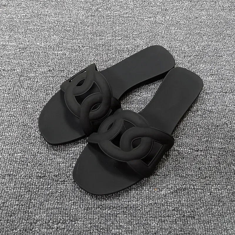 Slides designer kvinnor designer kvinnor sandaler tofflor värdinna platt sandaler mode utanför semester stranden strand gelé sandal sandaler berömda designer kvinnor