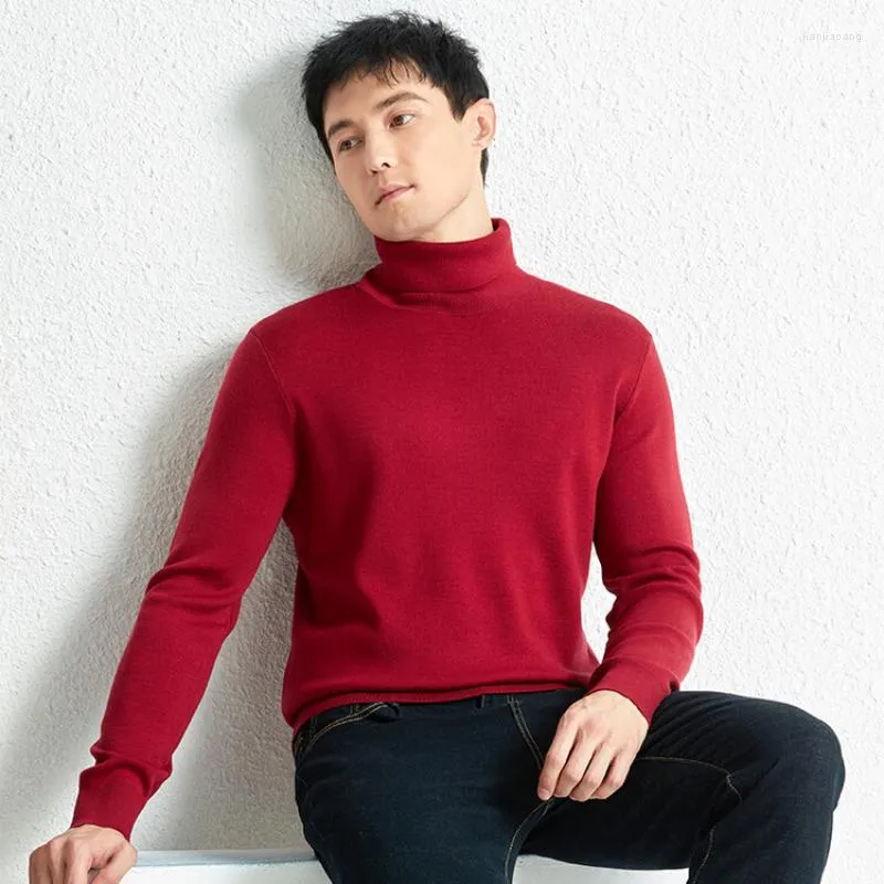 Herensweaters Kamgaren Wollen Trui Coltrui Elegant Dieptepunt Overhemd Zakelijk Casual Slim-Fit Zuivere Wol