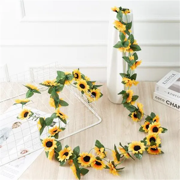 2.5M Sunflowers made of flowers Plants of rams Flowers of rams Flowers of fake wheels for decoration of Christmas wedding decorations GC2374