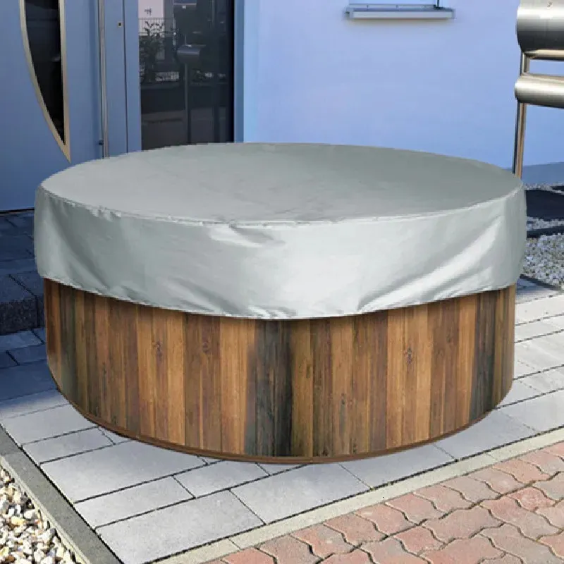 Dust Cover Round Waterproof Spa Covers For Tub UV Resistant Swimming Pool Cover Outdoor Patio Tub Cover Dust Protector Cover 231007