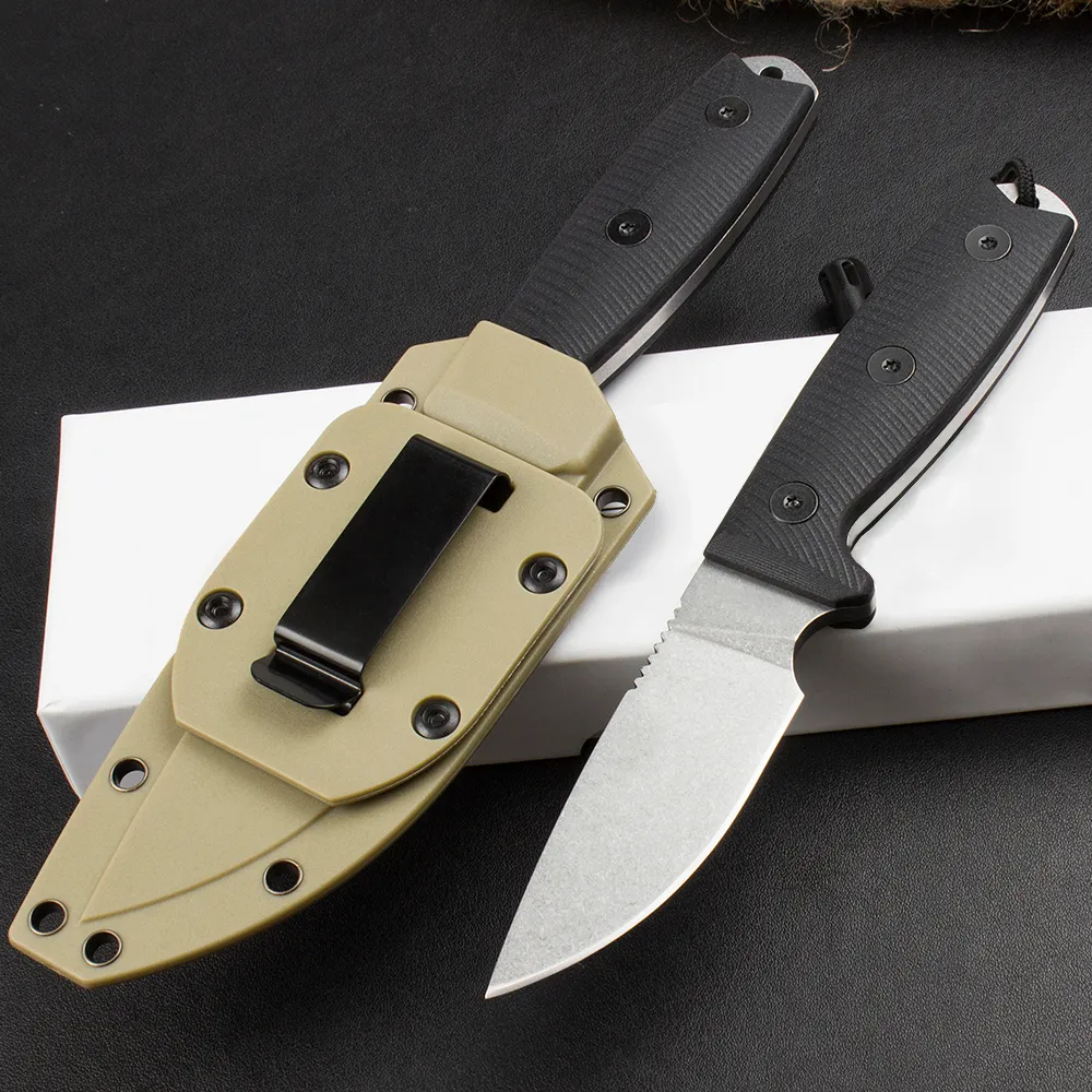 Neues H1086 Outdoor Survival Gerades Messer 9Cr18Mov Stone Wash Klinge Full Tang G10 Griff Outdoor Feststehende Jagdmesser mit Kydex