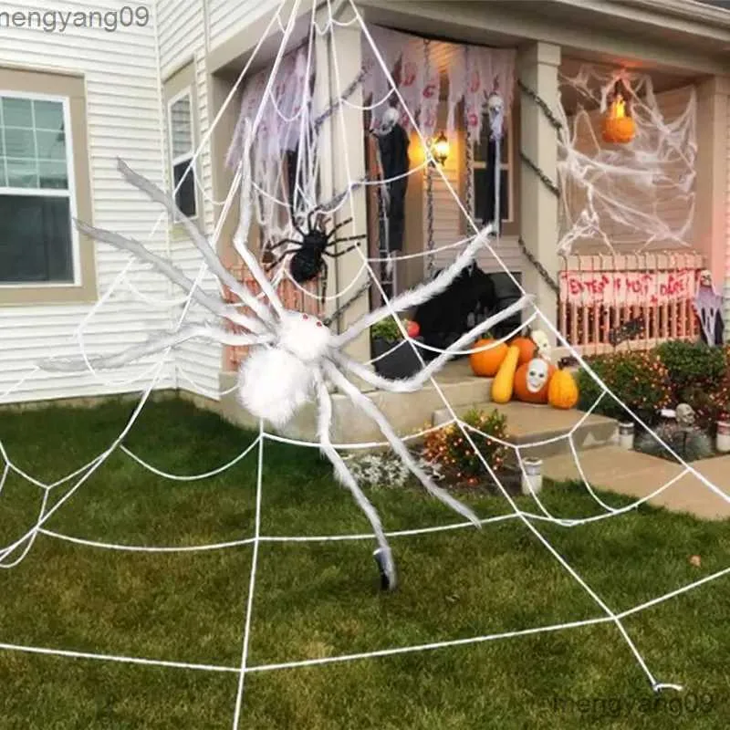 Other Festive Party Supplies Halloween Decoration Spider Party Accessories Decorations Outdoor for Home Festival Haunted Spider Web Events R231011