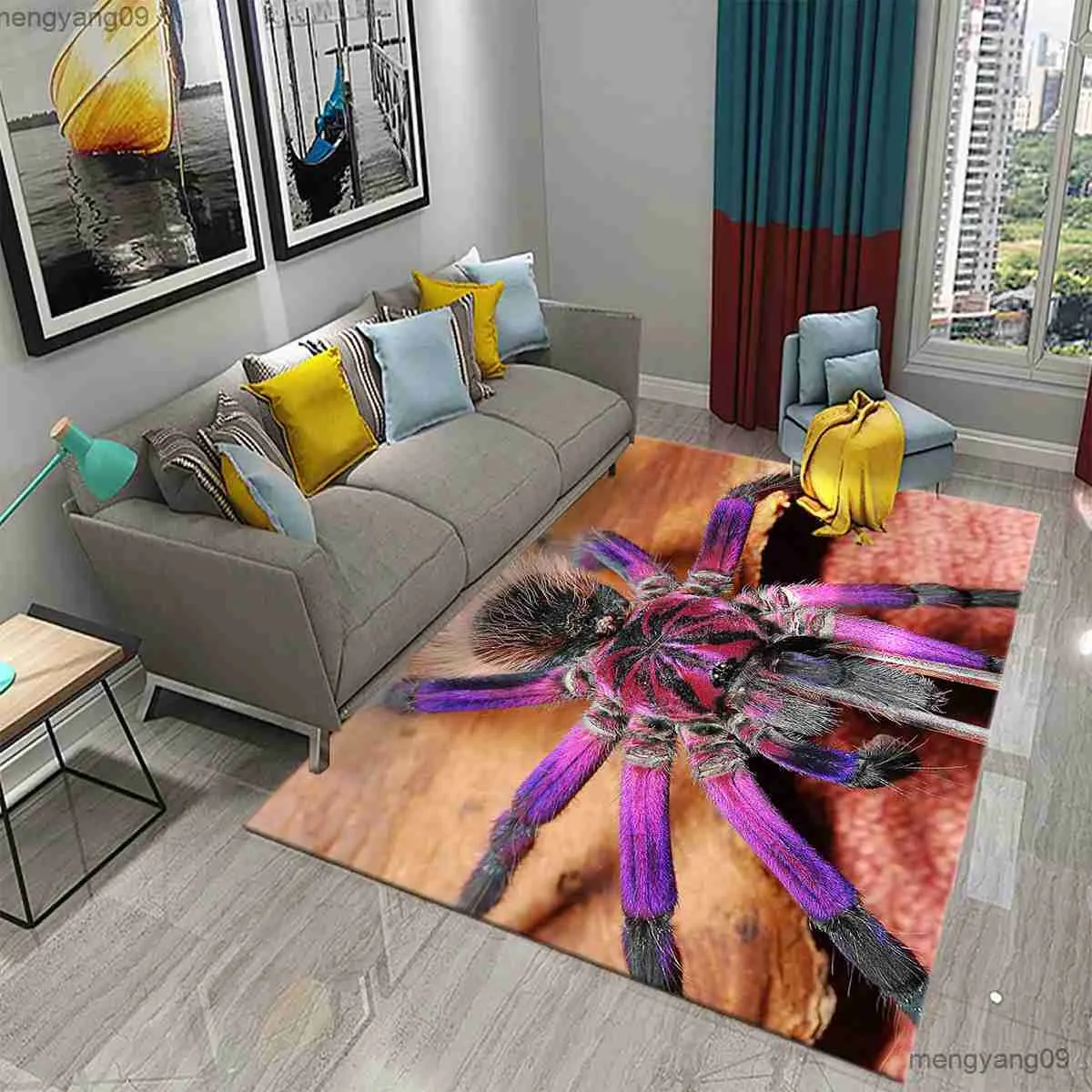 Autres fournitures de fête festives Tapis d'araignée 3D Cadeaux d'Halloween Peur Horreur Tapis Trick ou Treat Tapis Salon Chambre Salle de bain Tapis Décor À La Maison R231011