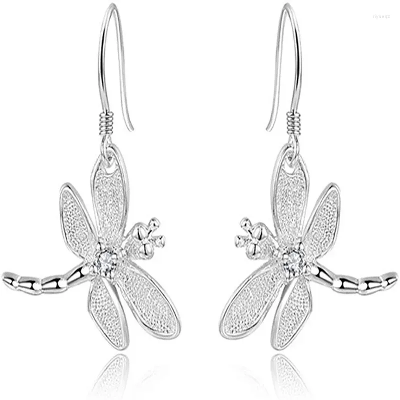 Kolczyki Dangle Vintage Dragonfly for Women Fashion Srebrny kolor biżuterii E1181
