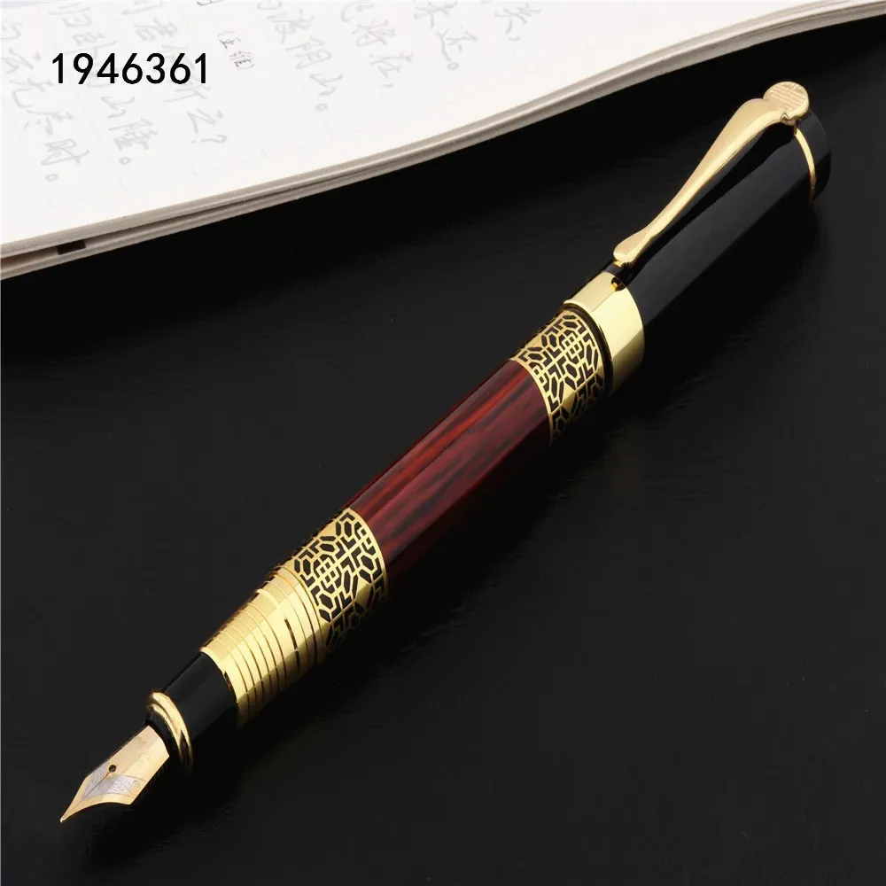 فاونتن أقلام عالية الجودة 530 Golden Corving Mahogany Business Office School School Secorres Pen Ink Pen Ink 231011