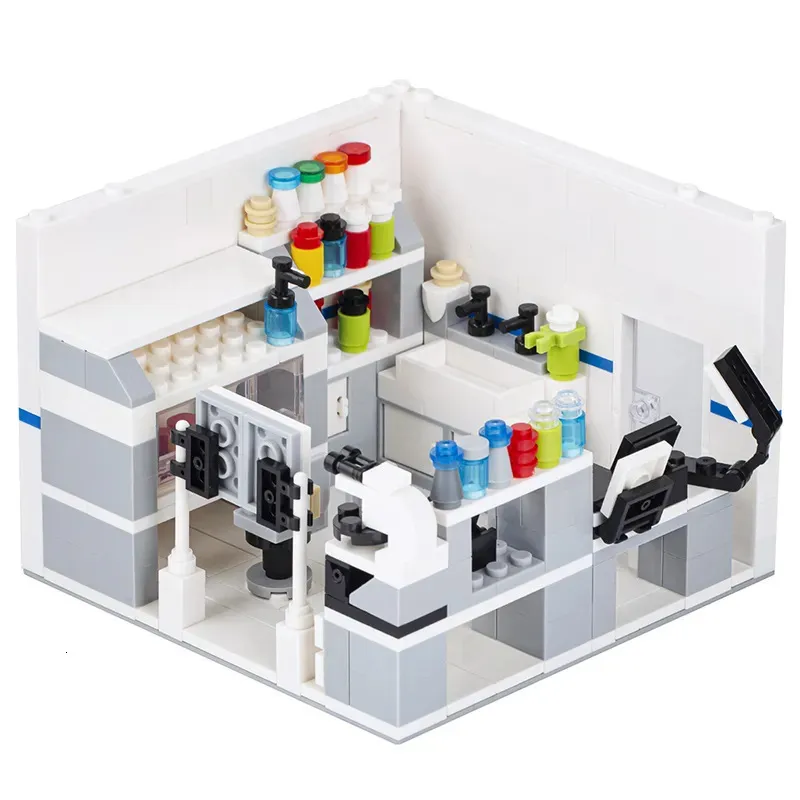 Jouets de Transformation Robots MOC4050 Compatible série ville ensemble briques MOC hôpital pharmacie laboratoire modèle pièces bricolage blocs de construction jouets pour enfants 231010