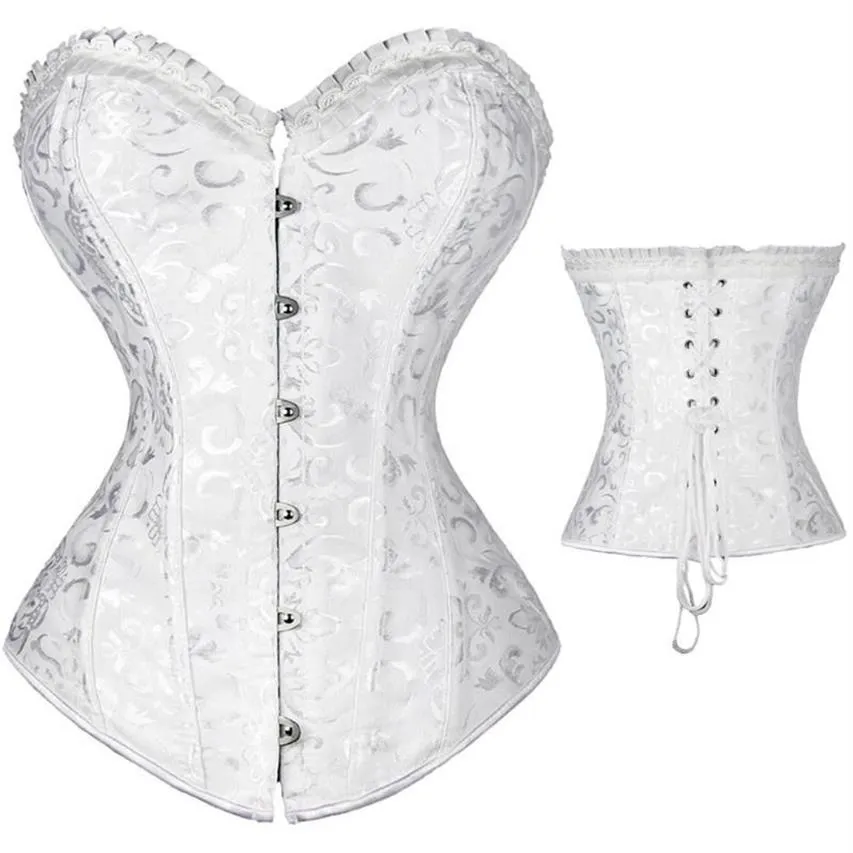 Bustiers Corsets Women's Steampunk Steels Boned Corset Sexy Jacquard Overbust Corselet و Cincher Cincher P318i