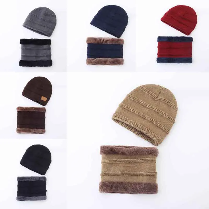 Cappello invernale per bambini in velluto interno scaldacollo per ragazzi e bambini cappelli per ragazze cappelli lavorati a maglia in cotone DF291