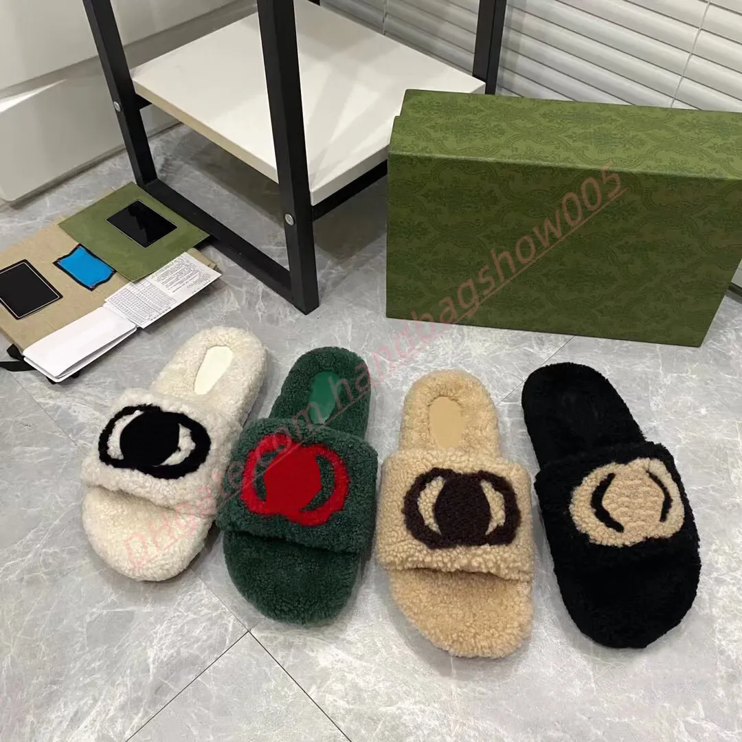 Damesschoenen teddybeer sandalen Vintage huispantoffels bont the north slides Merk tazz sandalen Ontwerpers dames zwarte platte schoenen Slide Luxurys fuzzy Slippers pluizig