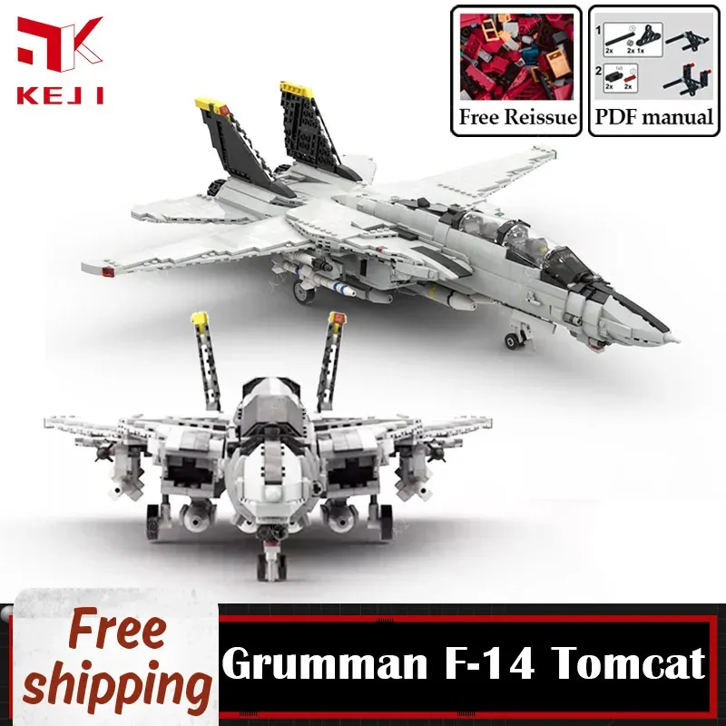 Giocattoli di trasformazione Robot KEJI MOC Grumman 4 Tomcat Aereo Minifig Scala Aereo Modello Building Block Mattoni Kit Bambini Giocattoli per Bambini Regalo di Natale 231010