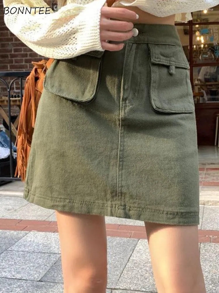 Skirts Women Leisure All-match Mini Streetwear Trendy American Retro Simple Attractive Comfortable Solid Daily Ins Distressed