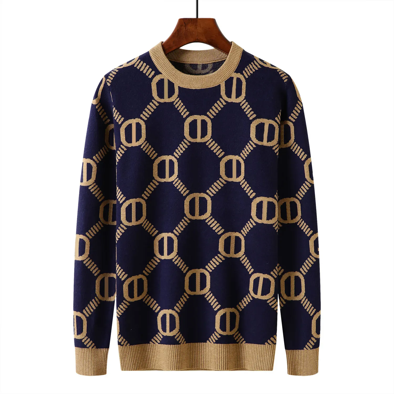 2024 Klasyczny męski sweter Klasyczny dzianina bluza, utrzymuj ciepło wygodne M-3xl