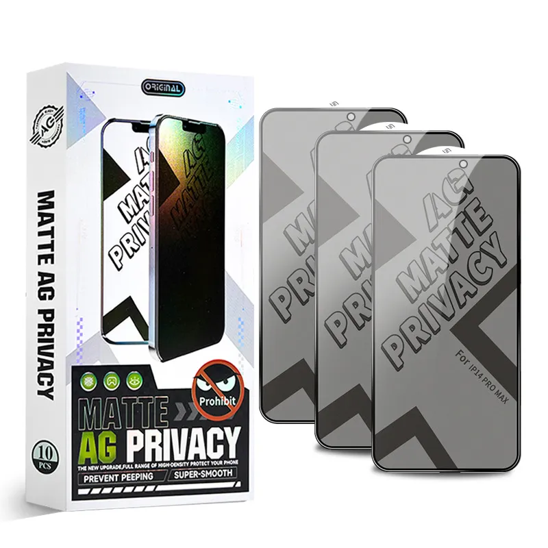 iPhone 15のスクリーンプロテクター15 Pro Max 14 Plus 13 Mini 12 11 XS XR X 8 7 SE AG MATTE PRIVACY TEMERED GLASS ANTI SPY FILM FULL COABER COVER COVER CURVED SHIELD