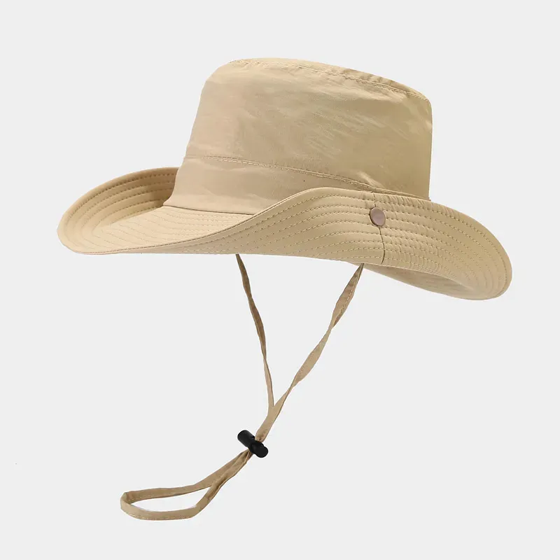 Wide Brim Hats Bucket Hats Women Quick Drying Bucket Hat Unisex Outdoor Hiking Mountain-climbing Fishing Sun Protection Cap Solid Panama Cap Fisherman Hat 231010