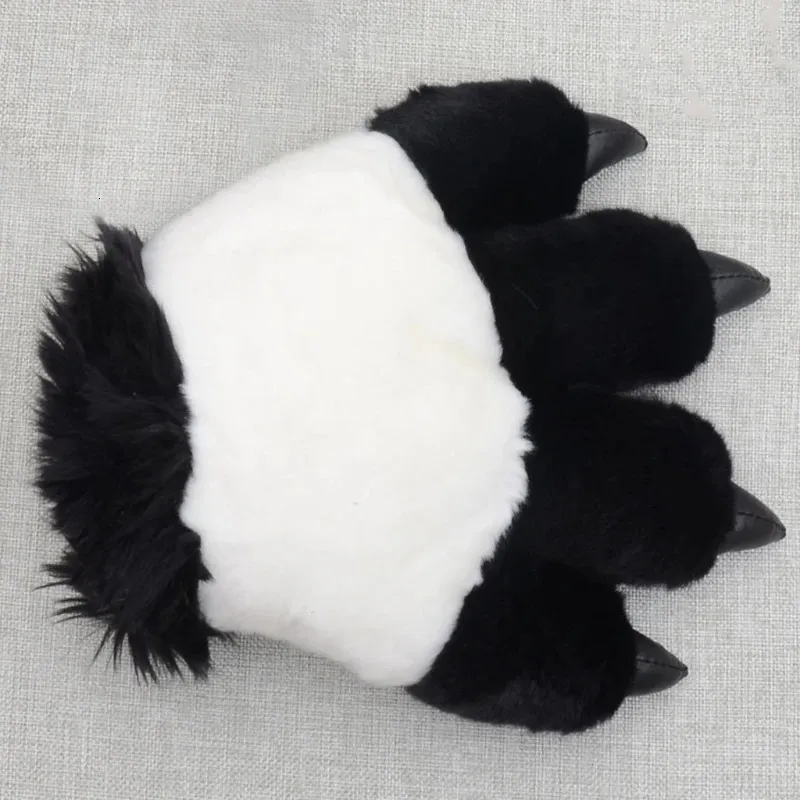 Pięć palców Rękawiczki Q1fa urocza symulacja panda łapa pluszowy puszysty zwierzę nadziewane zabawki wyściełane ręcznie cieplejsze kostiumy cosplay Halloween Mittes 231010