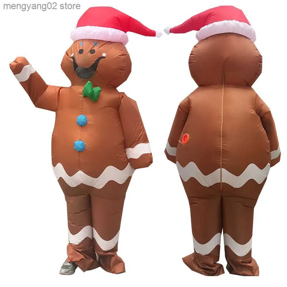 Theme Costume Christmas Gingerbread Man table Come For Adult Cute Fancy Christmas Mascot Performance Clothing Suits For Men Women T231011