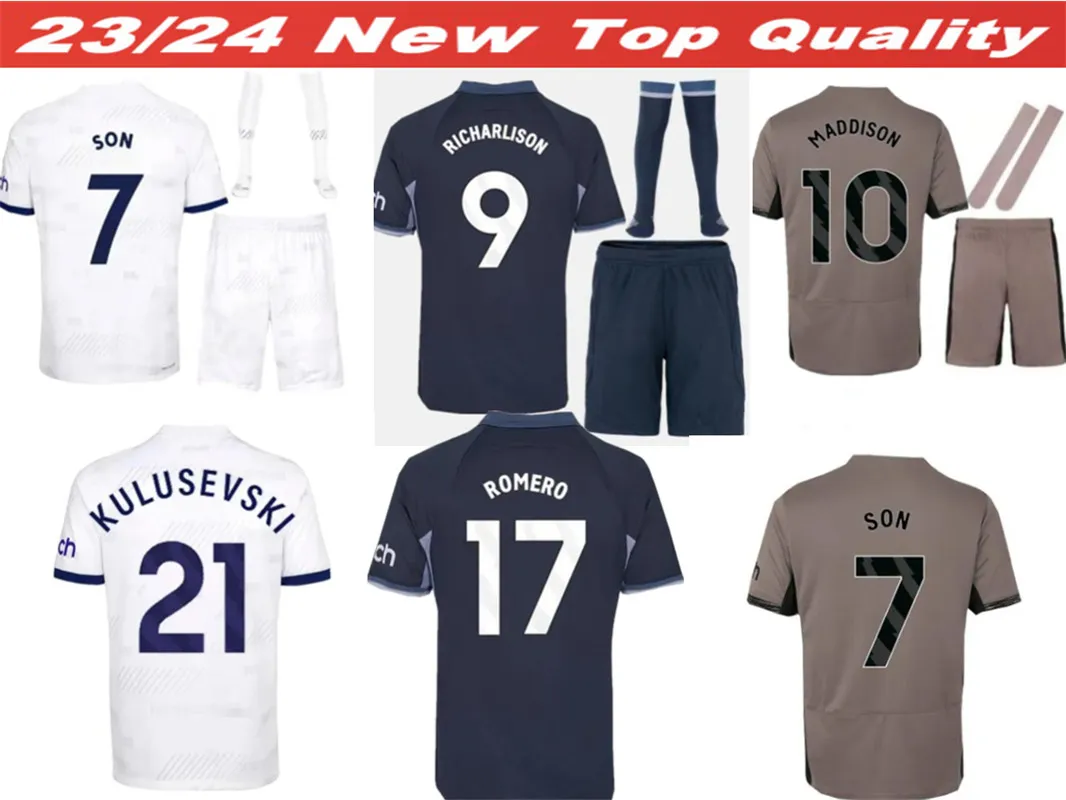 23 24 MADDISON HOJBJERG SON LLORIS portiere GK Maglia da calcio KIT 2023 2024 SON RICHARLISON PERISIC LENGLET ROMERO KULUSEVSKI KANE Maglia da uomo per bambini kit da calcio