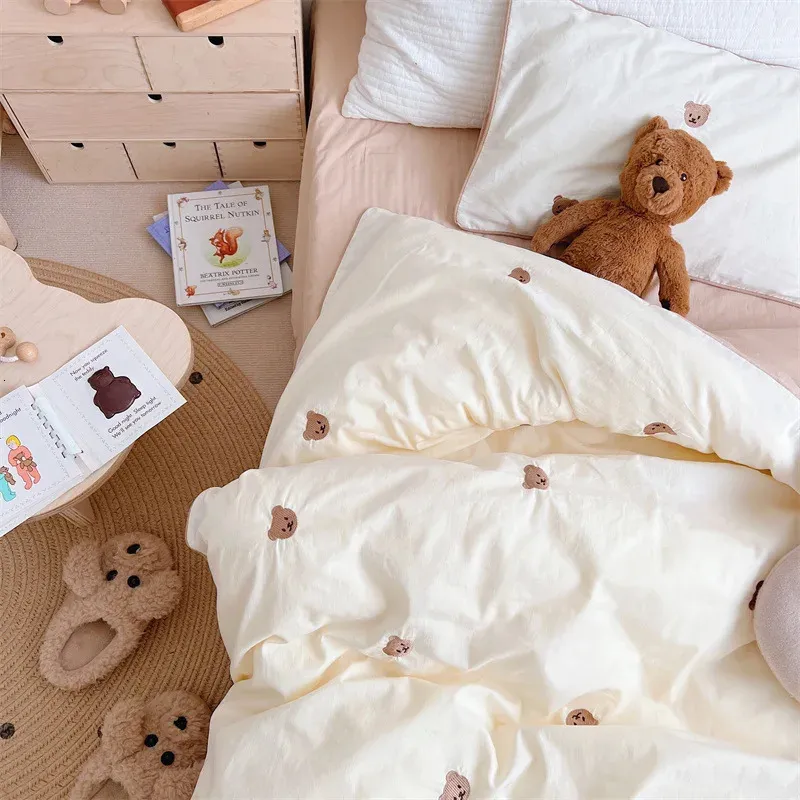 Duvet Cover Baby Boy Teddy Bear Crib Bedding Cot Bed Sheet Teddy