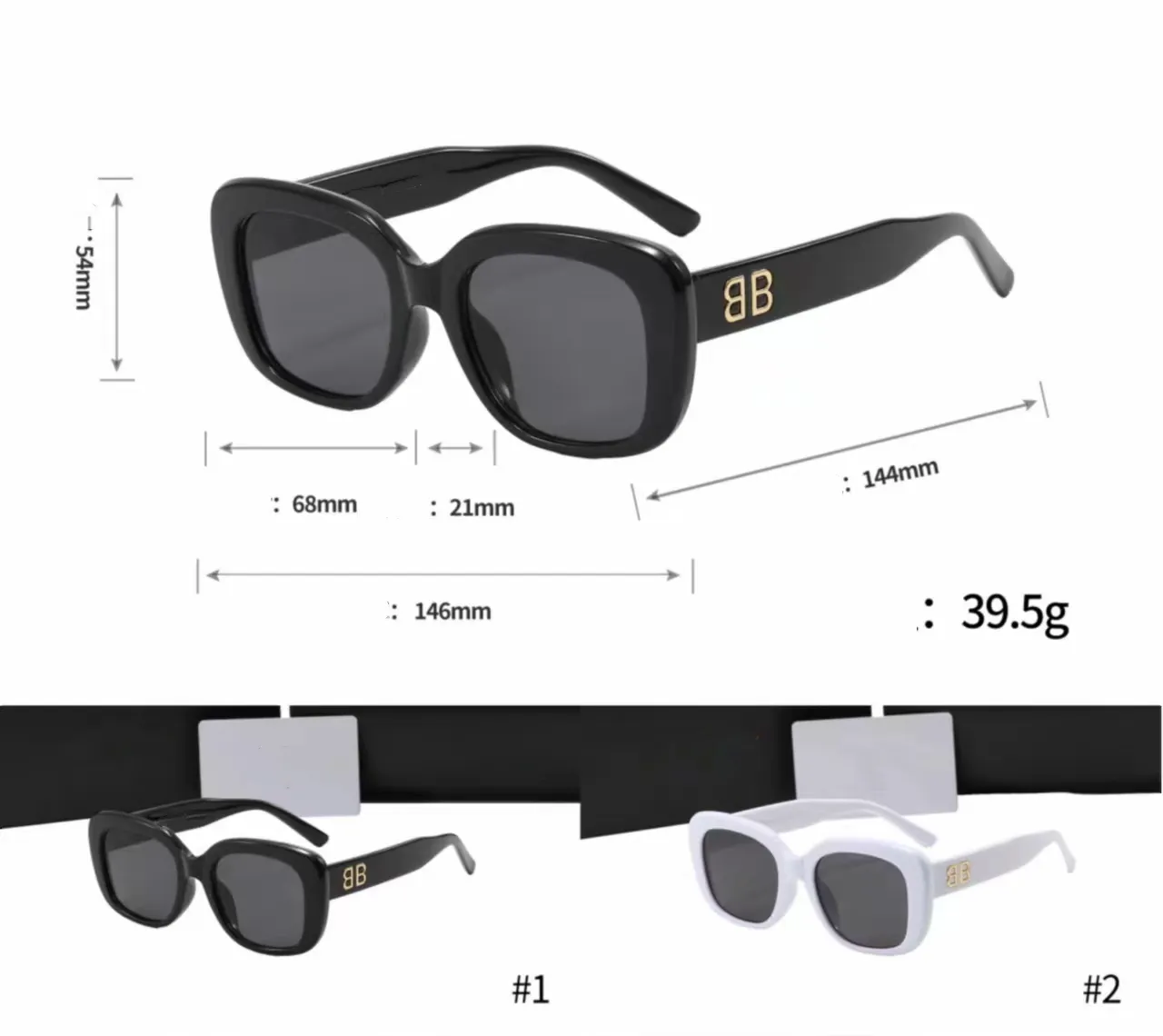 Senhoras Designer Óculos de Sol Óculos Moda Marcas de Luxo Bb Óculos de Sol Lentes de Substituição Charme Mulheres Homens Unissex Modelo Viagem Guarda-chuva Laranja Caixa de Presente