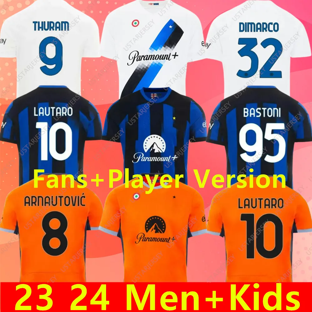 23 24 Alexis Soccer Jerseys Lautaro Thuram Barella Kid Kit Maillot de Frattesi Final 2023 Maglie Football Shirt Child Child Third Inters Milans Fans Player Version