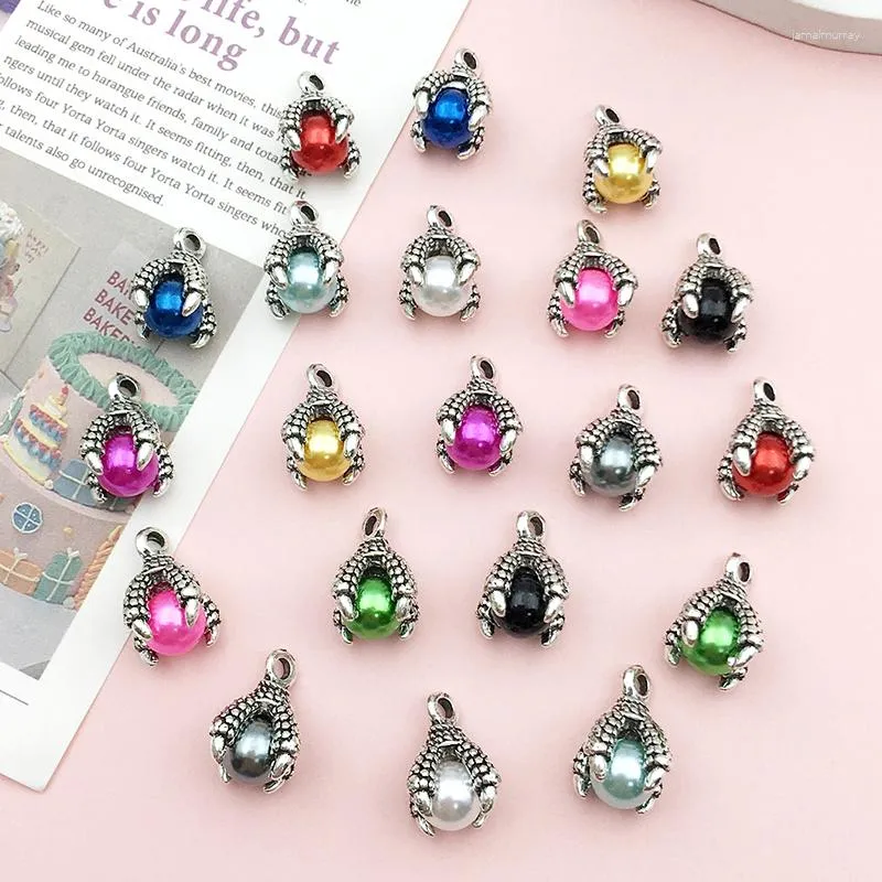 Charms 20pcs10 색상 12x15mm 드래곤 발톱 DIY 목걸이 펜던트 펜던트 DIY 목걸이 팔찌 귀걸이 보석 제조