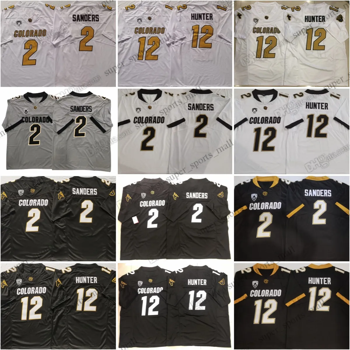 2023 NCAA Colorado Buffaloes Futebol Jerseys 2 Shedeur Sanders 12