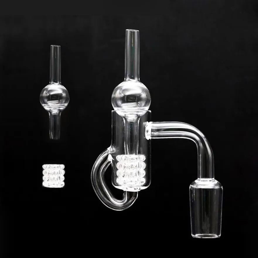 Ensemble de fumée Quartz diamant boucle Banger clou huile noeud recycleur Carb Cap Dabber Insert bol 10mm 14mm 19mm mâle femelle pour conduites d'eau