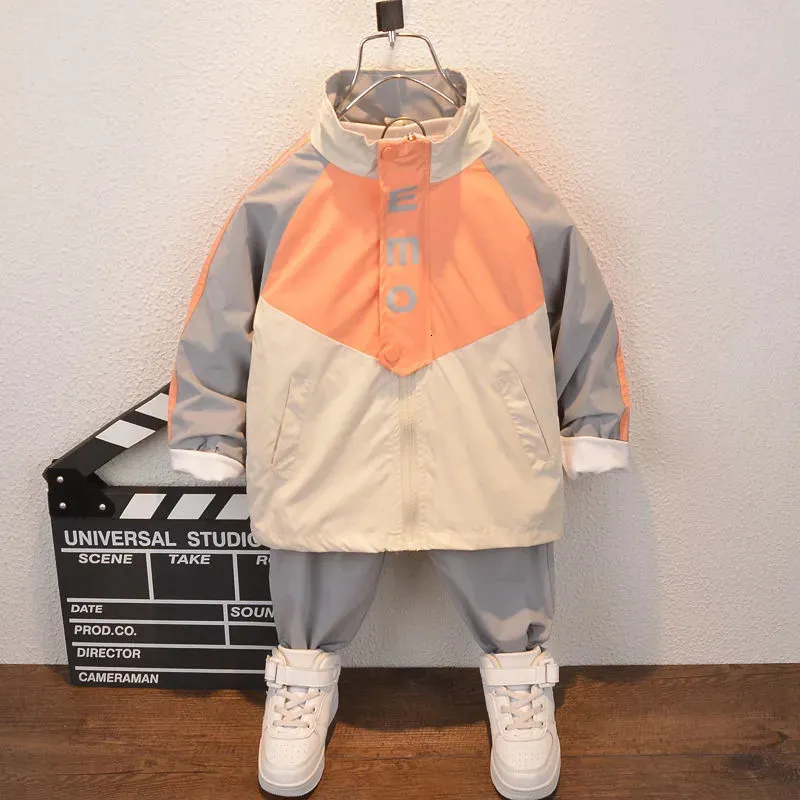 Giyim Setleri Bahar Sonbahar Bebek Erkek Kız Kıyafetleri Çocuklar Pamuk Spor Ceket Pantolon Setleri Toddler Giyim Setleri Çocukların Takipleri 2-10t 231010