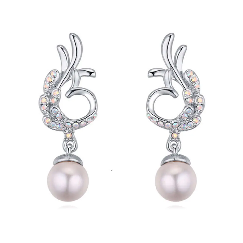 Earrings Swarovski Designer Luxury Fashion Women Elements Austrian Pearl Earrings - Love Outstanding Exaggerated Earrings