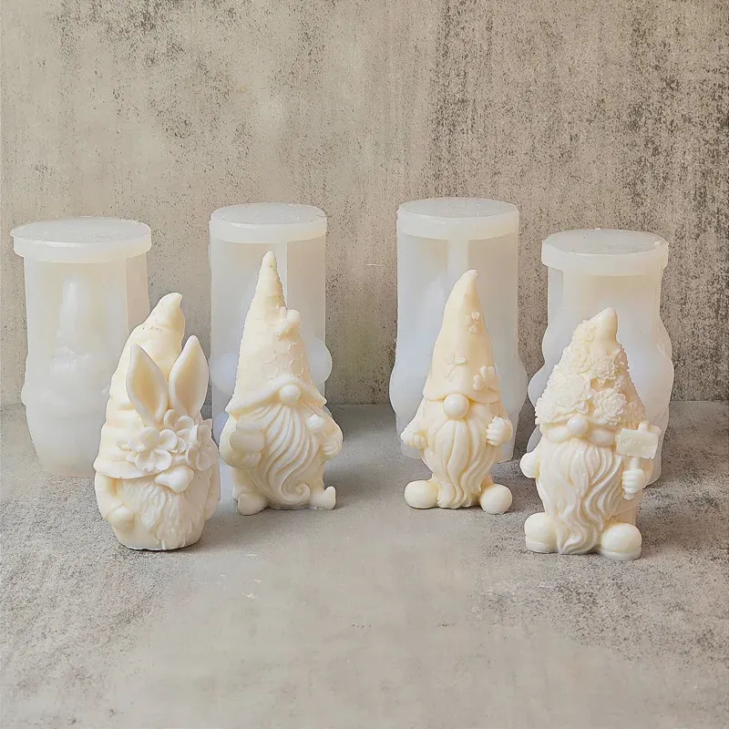 Candles 4PCSset Santa Claus Candle Silicone Mold Abstract Christmas Tree Cake Chocolate Decor Resin Gypsum 231010