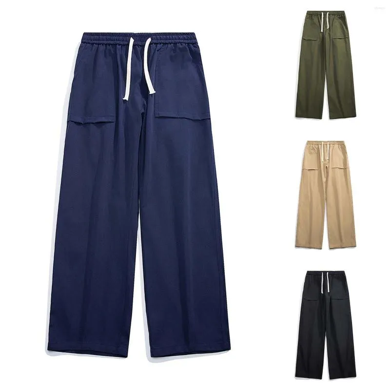 Men's Pants Loose Work Casual Breathable High Waist Open Back Pocket Jumpsuit Stocking Gift Boy With