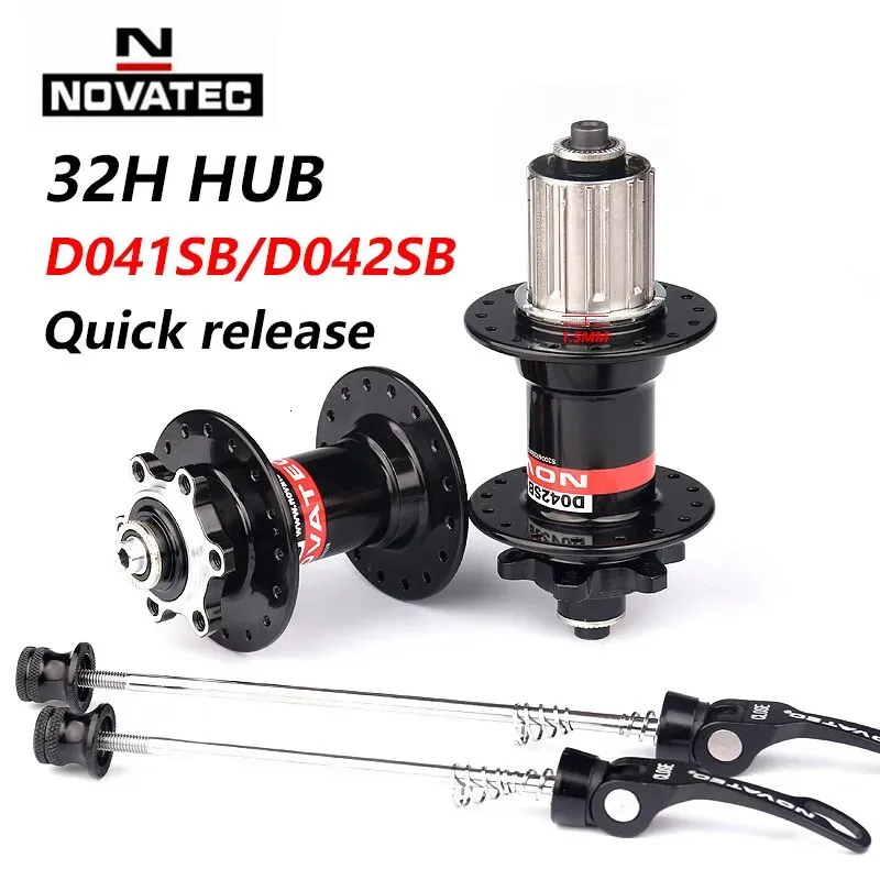 自転車ヘッドセットNovatec MTB Hub 32ホールD041SB D042SBフロント100mmリア135mmブラックHG標準QRキューブマウンテンハブ8 9 10 11 12スピード231010