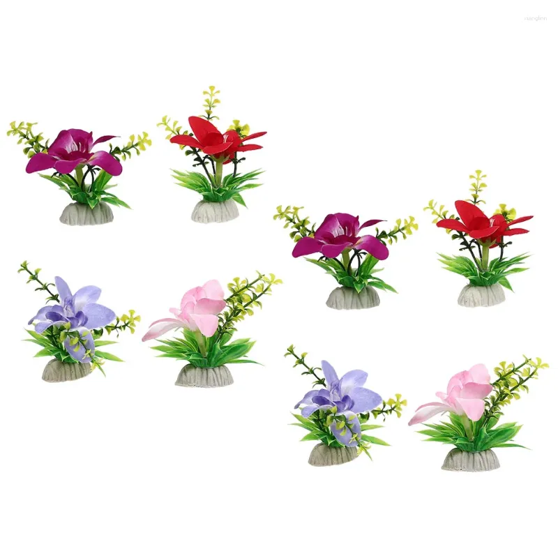 Fiori decorativi Piatto Piatto Ornamento Decorazione sushi Fiore Orchidea viola Ornamenti artificiali