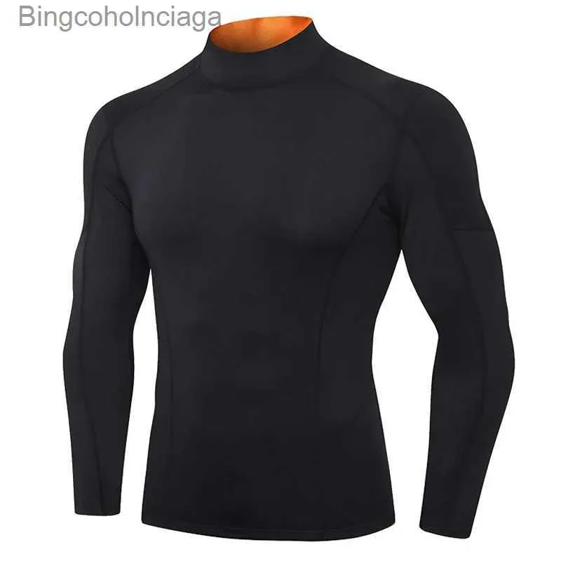 Thermisch ondergoed voor heren Thermisch ondergoed voor heren Hoge kraag Camiseta Termica Sport Thermoshirt Sneldrogend gecomprimeerd ondergoed Kleding heren BieliznaL231011