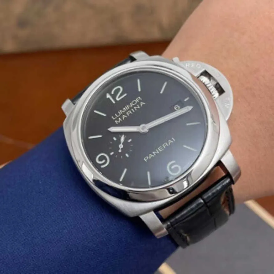 Panerais Reloj Panerai Luminor1950 Serie Reloj para hombre Mec nico suizo Deportes Ocio Segunda mano Lujo 44 mm Placa negra Pam00312