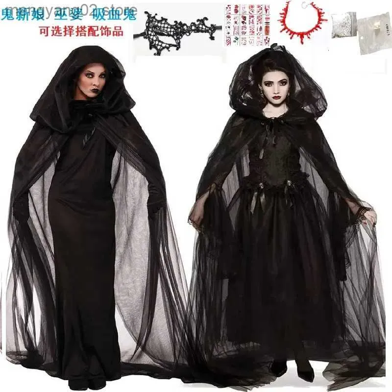 Costume a tema Halloween Per adulti Come Dark Strega Demone Zombie Vampiro Abito Ballo in maschera ruolo Capo Nuova donna Carnevale Protesi T231011