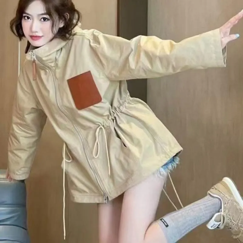 Outono senhoras designer jaqueta moda jaqueta com carta crachá casual masculino feminino trench coat outfit hip hop streetwear