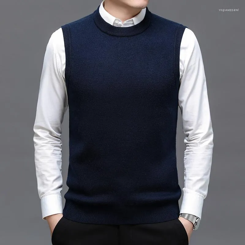 Men's Sweaters Thick Sweater Vest Autumn  Winter Knit Velvet Clothes Pullover Sleeveless Casual Male O-Neck Warm Knitwear