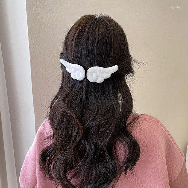 Hair Accessories 5 Pairs Super Cute Angel Wing Plush Hairpin Children Girl Clip Barrettes Hairgrip Headdress Headwear Hairclip