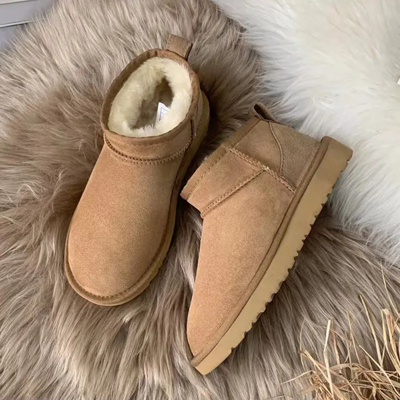 Womens Winter Comfort Boots: Australian Sheepskin, Suede Slides - Main Image