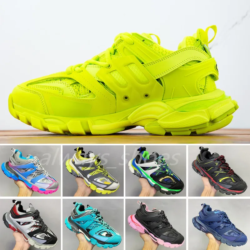 Designer Luxury Womens Mens Casual Shoe Track 3.0 LED Sneaker Illuminato Gomma in pelle Trainer Nylon Stampato Platform Sneakers Uomo Scarpe da ginnastica leggere 36-45 A12