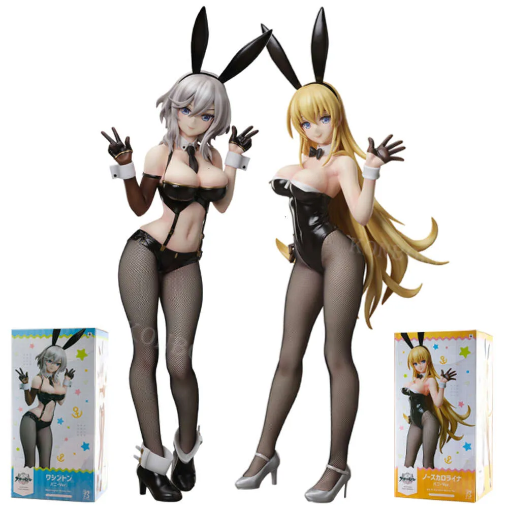 마스코트 의상 45cm B 스타일 Azur Lane 느린 앞서 Washington Bunny Girl Anime 그림 North Carolina Bunny Action 피겨 섹시 모델 인형 장난감