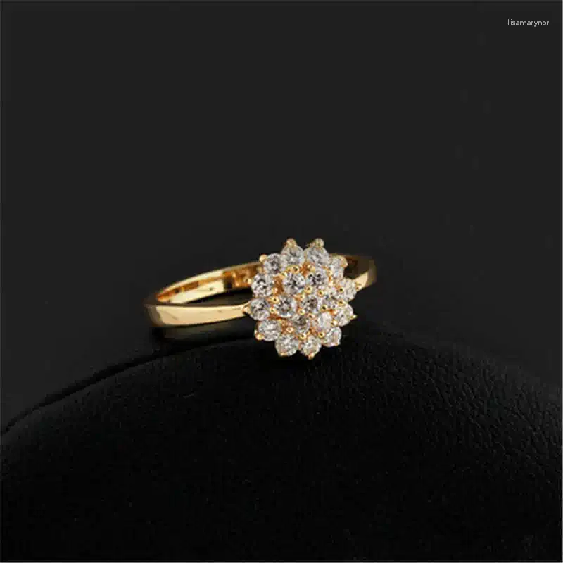 Cluster Rings Ring Size 7-9 Trendy Finger Wedding Rhinestone Zircon Fashion Flower Band Women Engagement Party