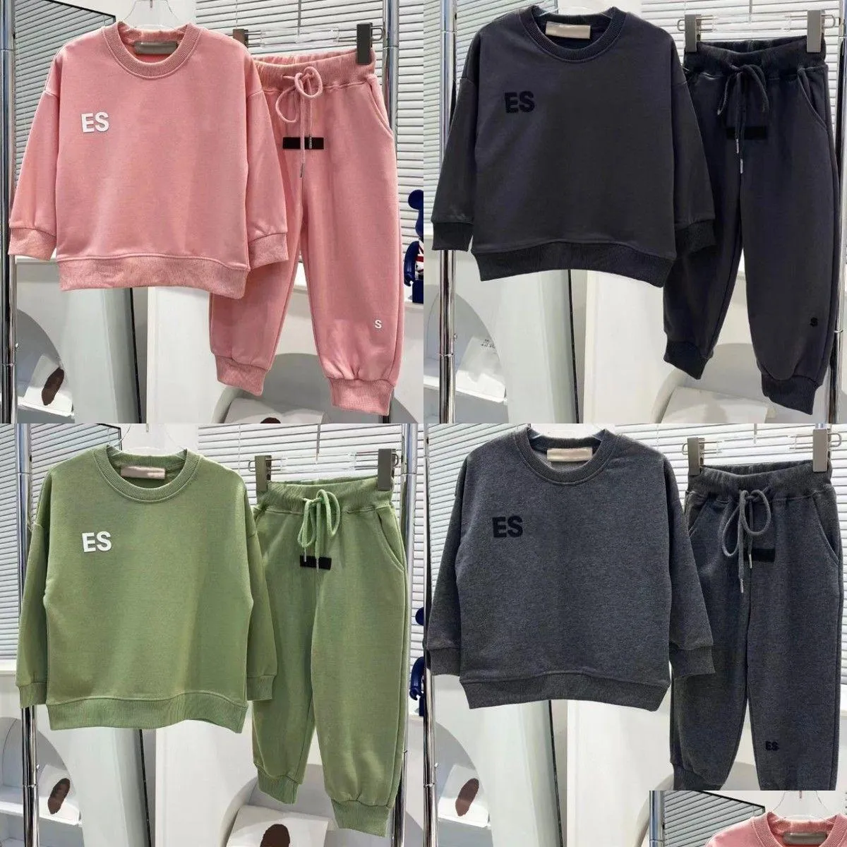 Conjuntos de roupas Crianças Roupas Essenciais Conjuntos de Bebê Medos Tracksuits Designer Casual Crianças Juventude Manga Longa Calças Plover Criança Infantil L Dhfjm