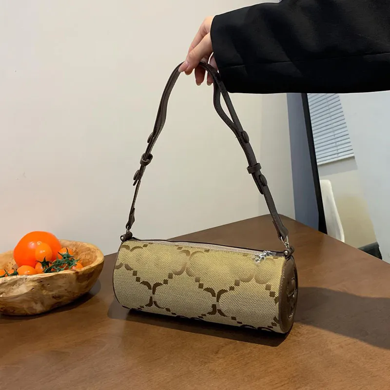 2023 frauen Umhängetasche Neue Zylinder Tasche Retro Mode Schulter Zylindrischen Eimer Taschen Unterarm Paket CSD2310113