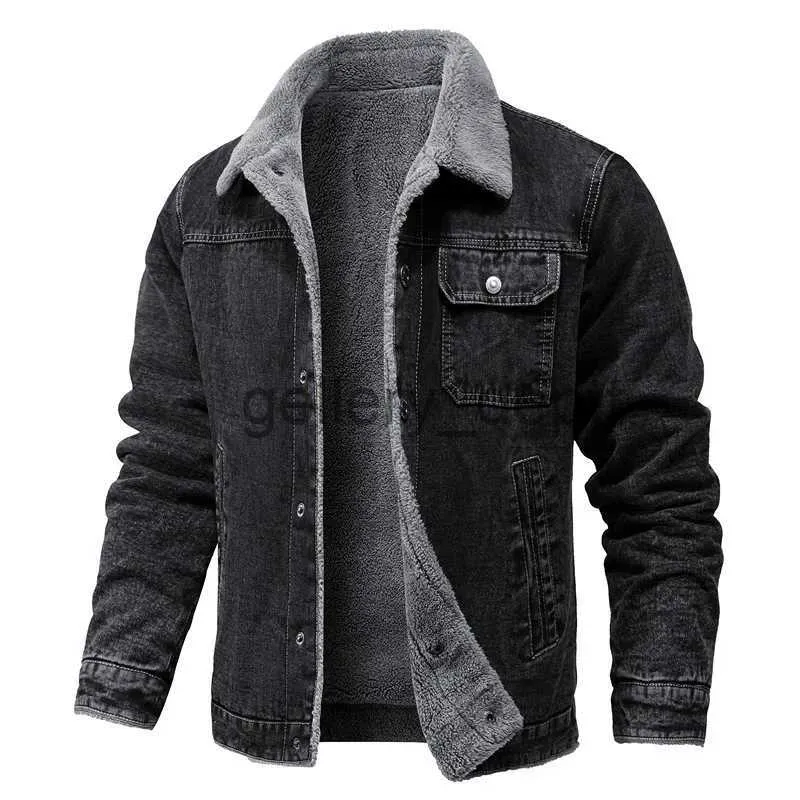 Herren Daunenparkas Winter Herrenjacke Revers Lammhaar verdickte Jeansjacke Hochwertige lässige enge warme Herren Baumwolle gefütterte Jacke Daunenjacke J231010