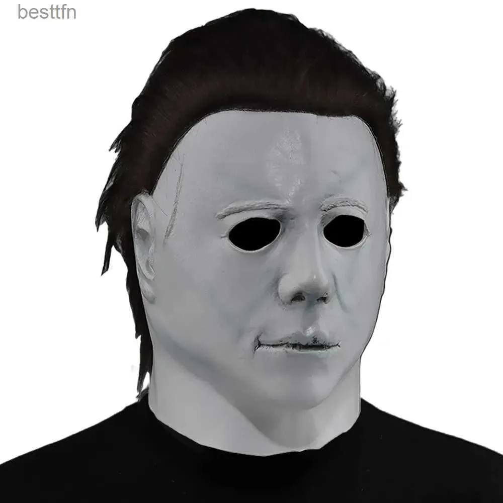 Acessórios de fantasia 1978 Halloween Michael Myers Máscara Cosplay Horror Bloody Killer Demon Latex Capacete Carnaval Masquerade Party Come PropsL231011