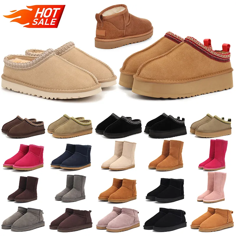 tasarımcı mini ayak bileği bot Avustralya Erkekler Kadın Çocuk Platformu Flats Boots Tazz Tasman Terlik Kış Slaytları Khaki Siyah Klasik Ultra Snow Potiv Dış Mekan Sabahları