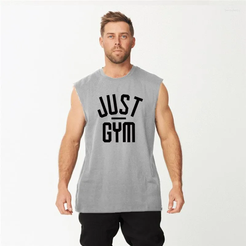 Erkek Tank Tops Spor Salonu Erkek Kas Ağı Kırışın hızlı kuruyan üst fitness kolsuz yelek koşu egzersiz giyim vücut geliştirme singlets